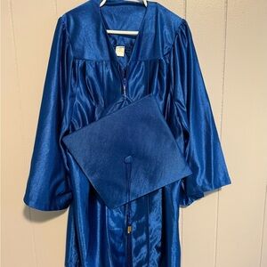 NEW Child’s Small 27” Blue Graduation Gown and Cap Set with tassel